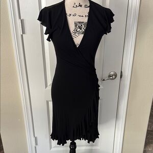 Diane Von Furstenberg Chrissy Black Asymmetrical Wrap Dress